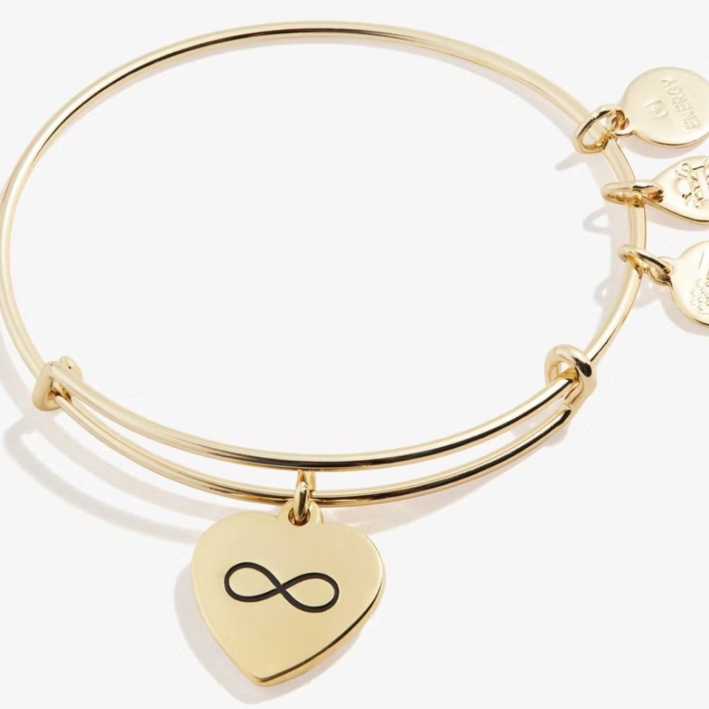 NEW w/ gift box! alex and ani mother / daughter love infinity charm bangle
